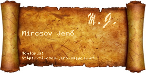Mircsov Jenő névjegykártya