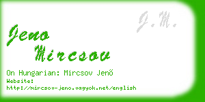 jeno mircsov business card